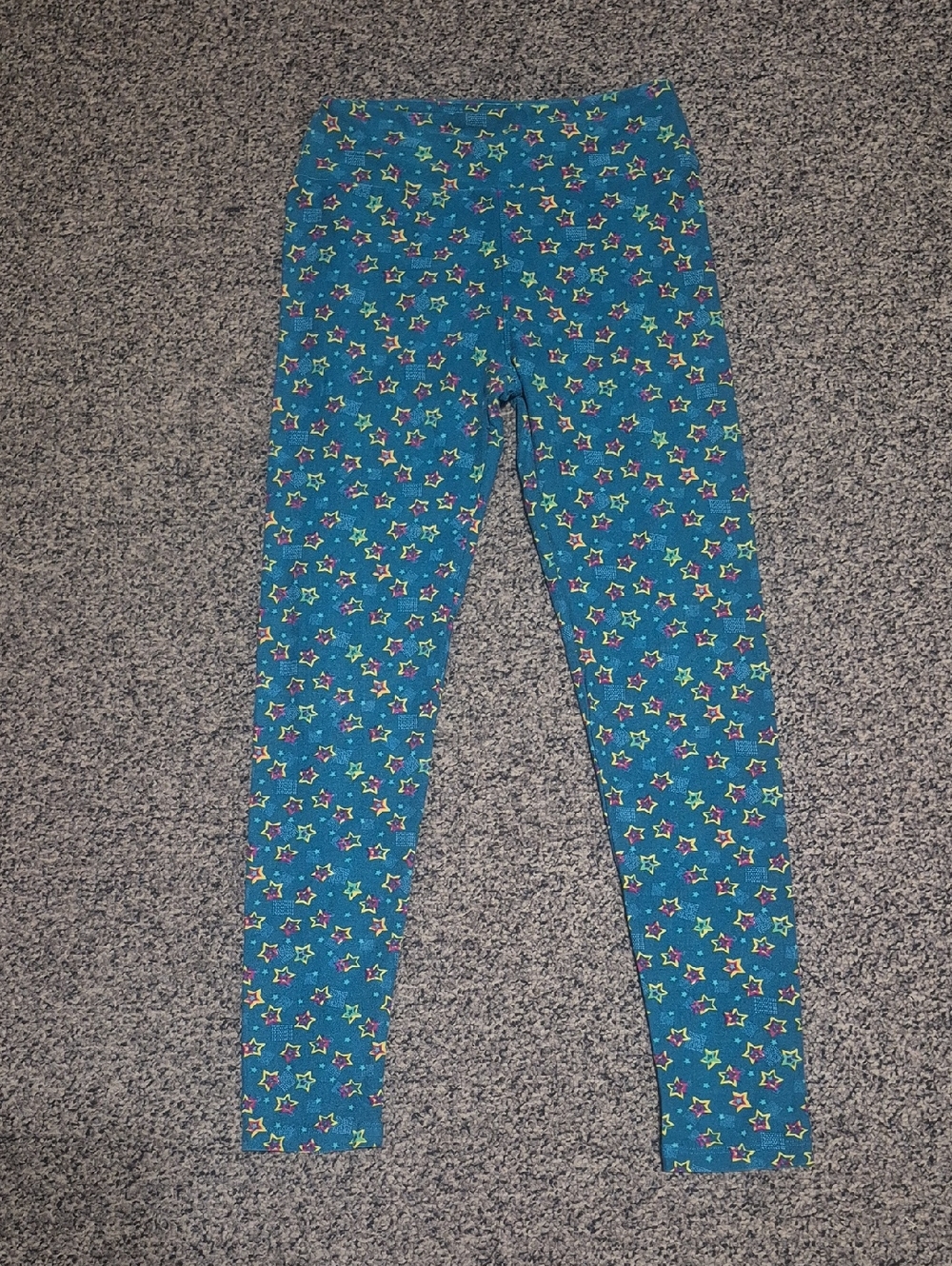 LuLaRoe Teal Star Print Leggings